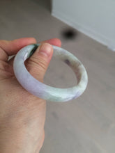 Load image into Gallery viewer, 53mm 100% natural certified sunny green/purple jadeite jade bangle AF82-2528
