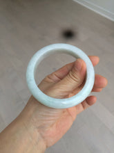 Load image into Gallery viewer, 58.3mm Certified 100% natural Type A light green/white chubby jadeite jade bangle BF78-4501
