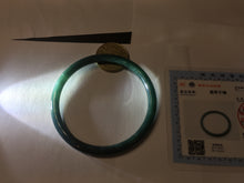 Load image into Gallery viewer, 58.8mm Certified Type A 100% Natural light green/blue/gray Guatemala slim round cut Jadeite bangle BP210-1021
