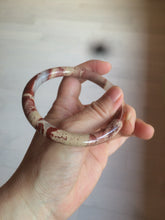 Load image into Gallery viewer, 60.5mm 100% natural red/pink slim round cut red jasper stone bangle XY87
