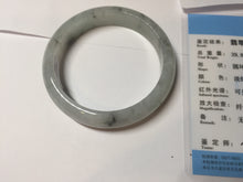 Load image into Gallery viewer, 51.5mm certified Type A 100% Natural icy watery light green black white Chinese ink painting(水墨) Jadeite Jade bangle BS66-7416
