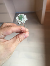 Load image into Gallery viewer, 100% natural type A icy watery green dark green jadeite jade bead hairpin BP135
