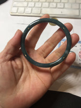 Load image into Gallery viewer, 59mm Certified Type A 100% Natural light green/blue/gray Guatemala slim round cut Jadeite bangle BP211-1014
