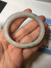 Load image into Gallery viewer, 47mm certified 100% natural Type A icy watery sunny green white oval jadeite jade bangle BP47-9362
