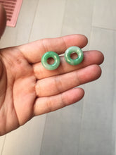 Load image into Gallery viewer, 16.5mm Type A 100% Natural sunny green Jadeite Jade safety Guardian ring bead set F133
