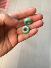 Load image into Gallery viewer, 16.5mm Type A 100% Natural sunny green Jadeite Jade safety Guardian ring bead set F133
