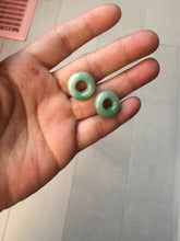 Load image into Gallery viewer, 16.5mm Type A 100% Natural sunny green Jadeite Jade safety Guardian ring bead set F133
