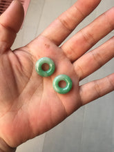 Load image into Gallery viewer, 16.5mm Type A 100% Natural sunny green Jadeite Jade safety Guardian ring bead set F133
