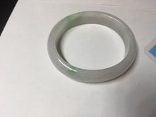 Load image into Gallery viewer, 47mm certified 100% natural Type A icy watery sunny green white oval jadeite jade bangle BP47-9362
