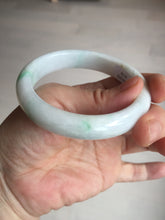 Load image into Gallery viewer, 55.7mm Certified Type A 100% Natural sunny green white Jadeite Jade bangle BP44-3179
