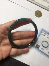 Load image into Gallery viewer, 58.8mm Certified Type A 100% Natural light green/blue/gray Guatemala slim round cut Jadeite bangle BP212-1033
