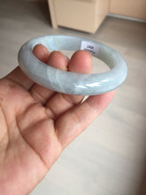 Load image into Gallery viewer, 56.3mm certified 100% natural type A icy watery white light green purple chubby jadeite jade bangle AH105-0547
