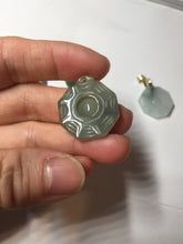 Load image into Gallery viewer, 100% natural type A light green dark green jadeite jade 3D the eight trigrams(Bagua,八卦) pendant group AX151
