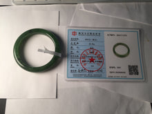 Load image into Gallery viewer, 55.5mm certified 100% Natural dark green black (碧玉) kiwi nephrite Jade bangle HF123-1578

