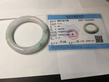 Load image into Gallery viewer, 卖了 60mm certified Type A 100% Natural light sunny green white purple chubby round cut Jadeite Jade bangle BQ70-8570
