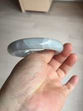 Load image into Gallery viewer, 56.3mm certified 100% natural type A icy watery white light green purple chubby jadeite jade bangle AH105-0547
