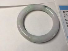 Load image into Gallery viewer, 卖了 60mm certified Type A 100% Natural light sunny green white purple chubby round cut Jadeite Jade bangle BQ70-8570
