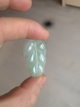 Load image into Gallery viewer, Certified type A 100% Natural icy watery green Jadeite Jade leaf pendant BH59-6-2606
