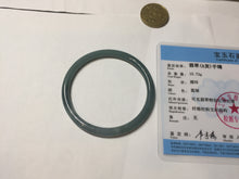 Load image into Gallery viewer, 58.8mm Certified Type A 100% Natural light green/blue/gray Guatemala slim round cut Jadeite bangle BP214-3802
