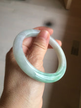 Load image into Gallery viewer, 57mm certified Type A 100% Natural sunny green/white/purple Jadeite Jade bangle L146-5350
