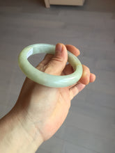 Load image into Gallery viewer, 56.6mm certified 100% natural Type A icy watery light yellow/white with jadeite jade bangle BL55-3278
