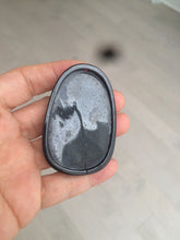 Load image into Gallery viewer, 100% Natural type A black jadeite jade(墨翠， mocui) Guanyin pendant BG31-3
