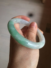 Load image into Gallery viewer, 57mm certified Type A 100% Natural sunny green/white/purple Jadeite Jade bangle L146-5350
