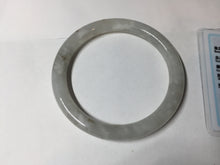 Load image into Gallery viewer, 57.2mm certified 100% Natural icy white/light gray with brown floating dandelions round cut nephrite Hetian Jade bangle HE93-0800
