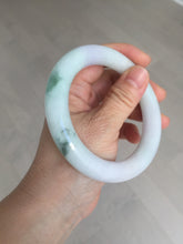 Load image into Gallery viewer, 卖了 60mm certified Type A 100% Natural light sunny green white purple chubby round cut Jadeite Jade bangle BQ70-8570
