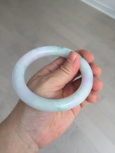 Load image into Gallery viewer, 卖了 60mm certified Type A 100% Natural light sunny green white purple chubby round cut Jadeite Jade bangle BQ70-8570
