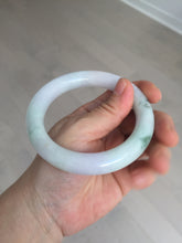 Load image into Gallery viewer, 卖了 60mm certified Type A 100% Natural light sunny green white purple chubby round cut Jadeite Jade bangle BQ70-8570
