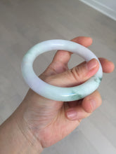 Load image into Gallery viewer, 卖了 60mm certified Type A 100% Natural light sunny green white purple chubby round cut Jadeite Jade bangle BQ70-8570
