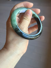 Load image into Gallery viewer, 58.8mm Certified 100% natural Type A sunny green dark green/black(绿水墨)  jadeite jade bangle PB58-9774
