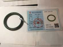 Load image into Gallery viewer, 57.2mm certified 100% Natural dark green black (碧玉) round cut nephrite Jade bangle HF124-1583
