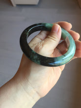 Load image into Gallery viewer, 58.8mm Certified 100% natural Type A sunny green dark green/black(绿水墨)  jadeite jade bangle PB58-9774
