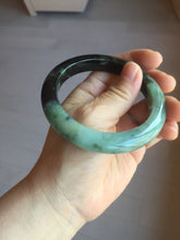 Load image into Gallery viewer, 58.8mm Certified 100% natural Type A sunny green dark green/black(绿水墨)  jadeite jade bangle PB58-9774
