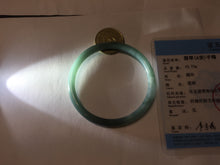 Load image into Gallery viewer, 58.8mm Certified Type A 100% Natural light green/blue/gray Guatemala slim round cut Jadeite bangle BP214-3802
