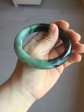 Load image into Gallery viewer, 58.8mm Certified 100% natural Type A sunny green dark green/black(绿水墨)  jadeite jade bangle PB58-9774
