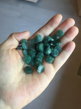 Load image into Gallery viewer, 10-10.5mm 100% natural type A icy watery dark green blue gray four-leaf clover Guatemala jadeite jade pendants PC10
