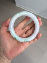 Load image into Gallery viewer, 卖了 60mm certified Type A 100% Natural light sunny green white purple chubby round cut Jadeite Jade bangle BQ70-8570
