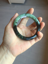 Load image into Gallery viewer, 58.8mm Certified 100% natural Type A sunny green dark green/black(绿水墨)  jadeite jade bangle PB58-9774
