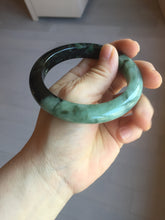Load image into Gallery viewer, 58.8mm Certified 100% natural Type A sunny green dark green/black(绿水墨)  jadeite jade bangle PB58-9774
