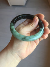 Load image into Gallery viewer, 58.8mm Certified 100% natural Type A sunny green dark green/black(绿水墨)  jadeite jade bangle PB58-9774

