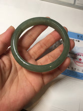 Load image into Gallery viewer, 57.7mm certified Type A 100% Natural oliy dark green/black Jadeite Jade bangle BL121-9425
