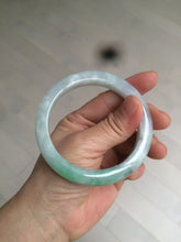 Load image into Gallery viewer, 57mm certified Type A 100% Natural sunny green/white/purple Jadeite Jade bangle L146-5350
