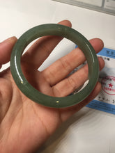 Load image into Gallery viewer, 57.7mm certified Type A 100% Natural oliy dark green/black Jadeite Jade bangle BL121-9425
