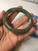 Load image into Gallery viewer, 57.7mm certified Type A 100% Natural oliy dark green/black Jadeite Jade bangle BL121-9425
