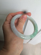 Load image into Gallery viewer, 57mm certified Type A 100% Natural sunny green/white/purple Jadeite Jade bangle L146-5350
