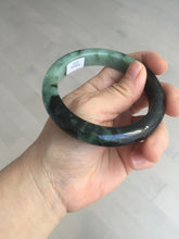 Load image into Gallery viewer, 58.8mm Certified 100% natural Type A sunny green dark green/black(绿水墨)  jadeite jade bangle PB58-9774
