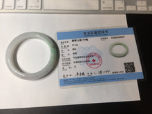 Load image into Gallery viewer, 56.4mm Certified Type A 100% Natural sunny green/white Jadeite Jade bangle BP51-3875
